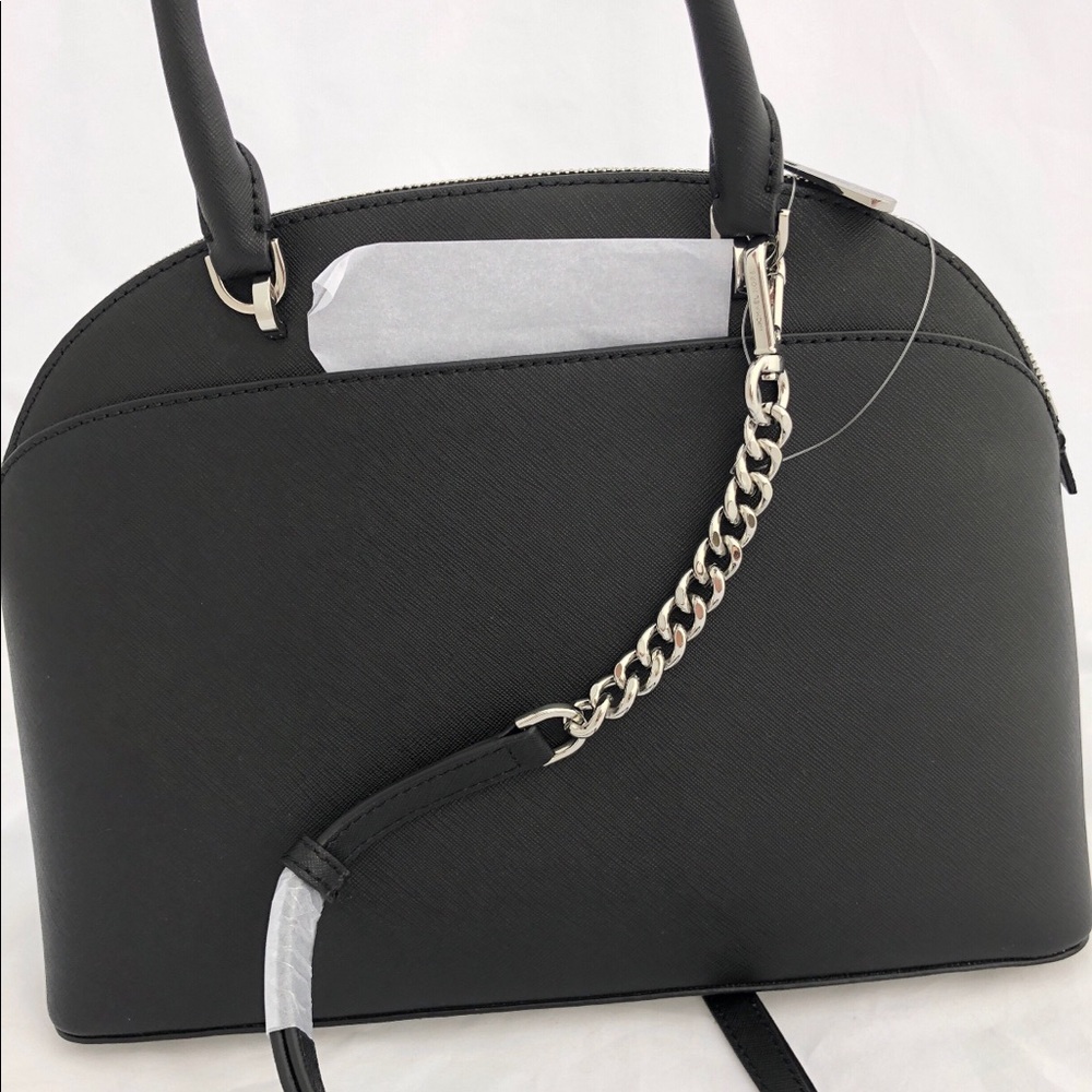 NWT Michael Kors Emmy LargeSatchel Crossbody Black - Picture 5 of 8